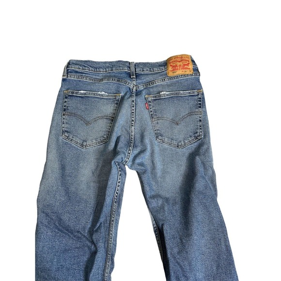 Levis Mens 505 Regular Fit Blue Jeans‎ size 34x34 Light Blue Distressed denim - Picture 4 of 5
